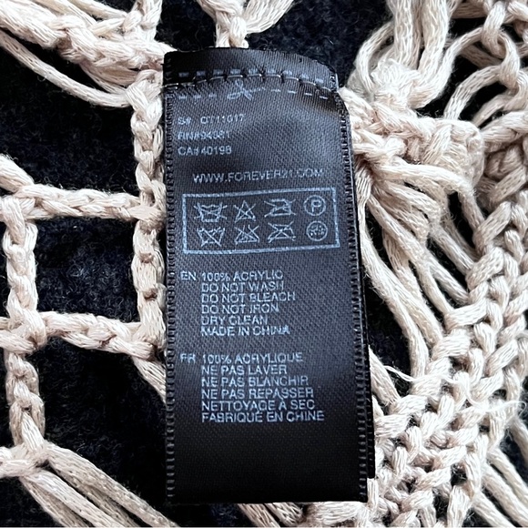 Forever 21 Crochet Boho Knit Granny Square Resort Festival Top Size L - Picture 13 of 13